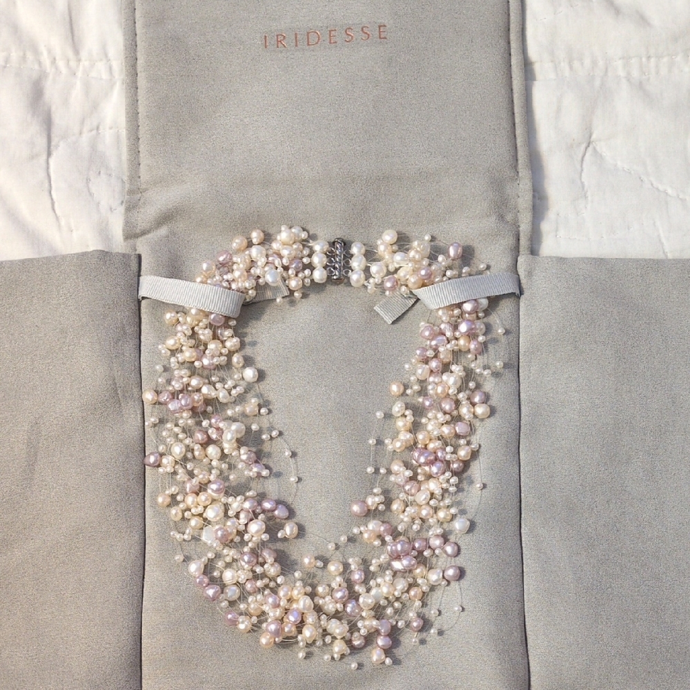Tiffany & Co. Iridescent Pearl Necklace - White and Pink